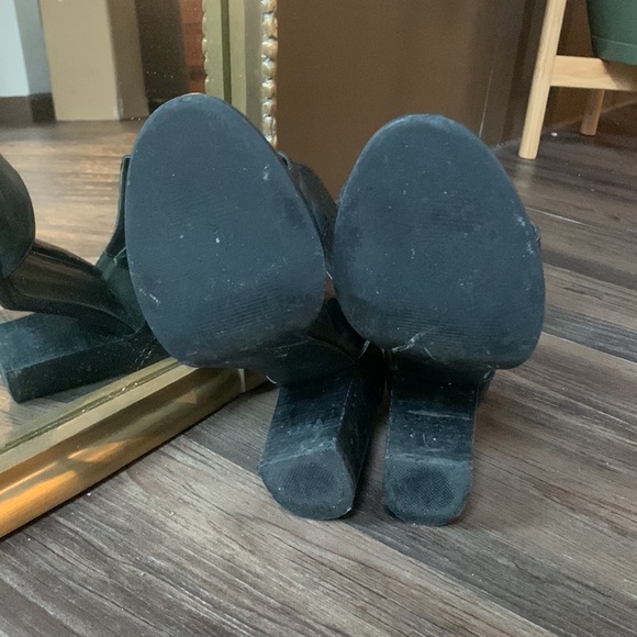 Black NA-KD Faux Leather Open Toe Zip Block Heel - Size 8.5 - Picture 3 of 4